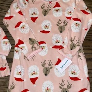Carter’s Girls Santa & Reindeer Matching Nightgown and Doll Gown Set